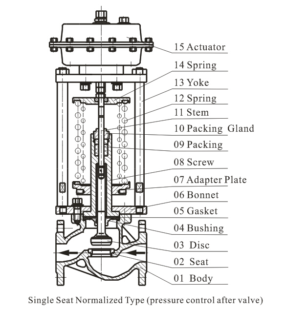 ZZYP Single seat self-operated regulator structure