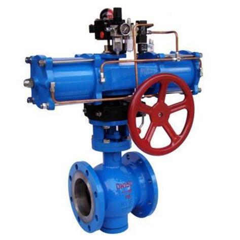 Pneumatic eccentric half ball valve with handwheel