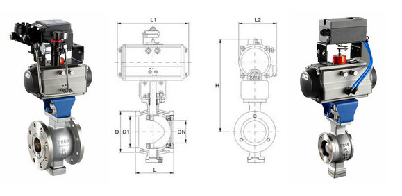 Class 150 300 Segment Ball Valve with Pneumatic Actuator