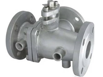 Three-way jacketed ball valve